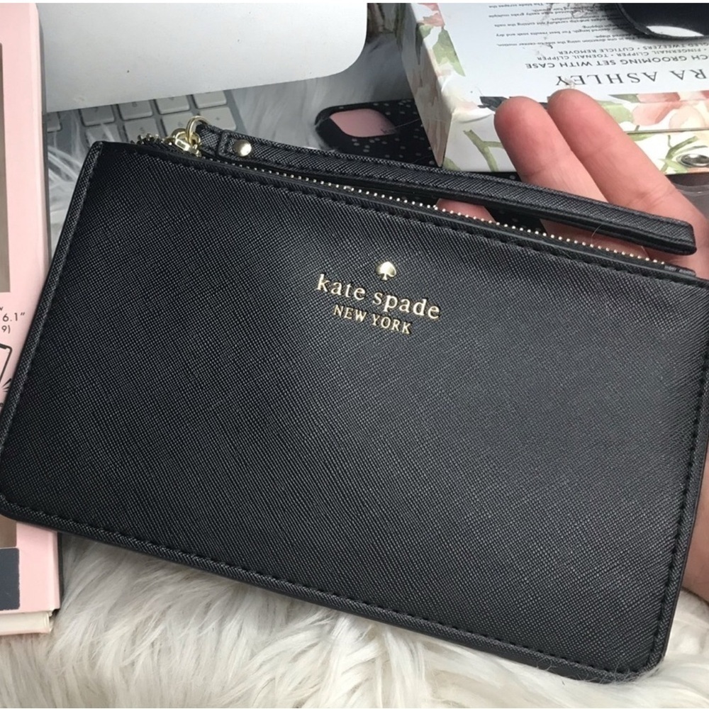Kate Spade Black Leather Wristlet - Picture 2 of 7